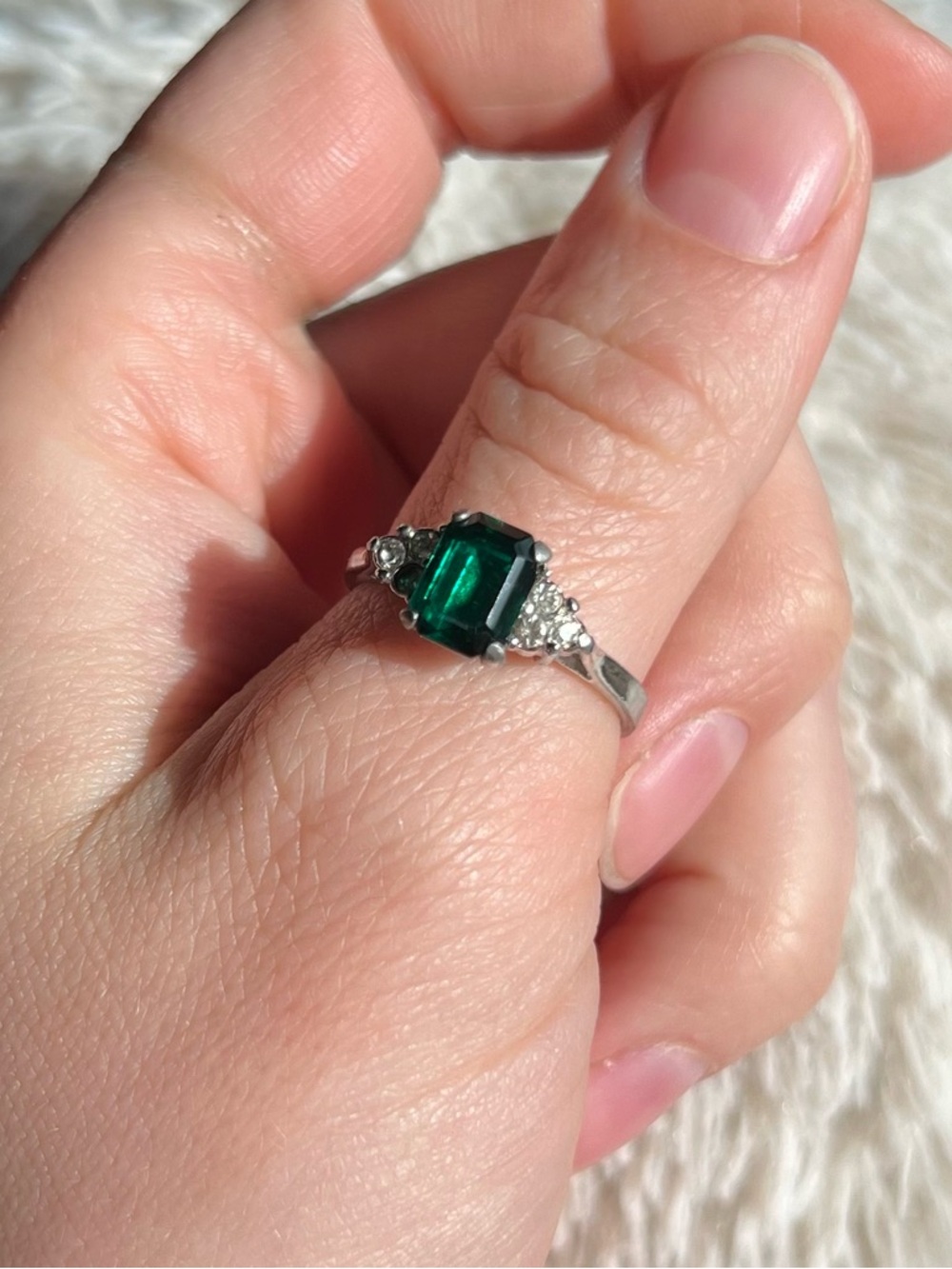 Simulated Emerald Ring